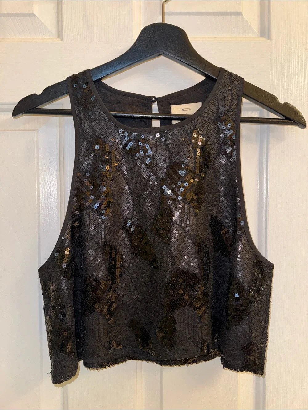 Pins & Needles Black Sequin Swing Tank from Urban Outfitters, Size Large